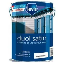 Levis Duol Satin Peinture Microporeuse Boiseries - Extérieur | Finition: Satinée - Couleur: Blanc - Conditionnement: 1L - Blanc