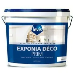 Levis Exponia Deco Prim Peinture D'Impression - Murs, Plafonds & Boiseries - Intérieur | Couleur: Blanc - Conditionnement: 1L - Blanc
