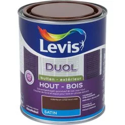 Laque Levis Duol Bois Extérieur Brun Noix Satin 750ml - Brun Noix