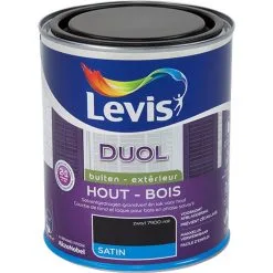 Laque Levis Duol Bois Extérieur Noir Satin 750ml - Noir