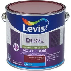Laque Levis Duol Bois Extérieur Rouge Vin Satin 2,5L