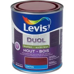 Laque Levis Duol Bois Extérieur Rouge Vin Satin 750ml