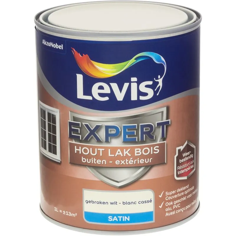 Laque Levis Expert Bois Extérieur Blanc Cassé Satin 1L 1 Laque Levis Expert Bois Extérieur Blanc Cassé Satin 1L