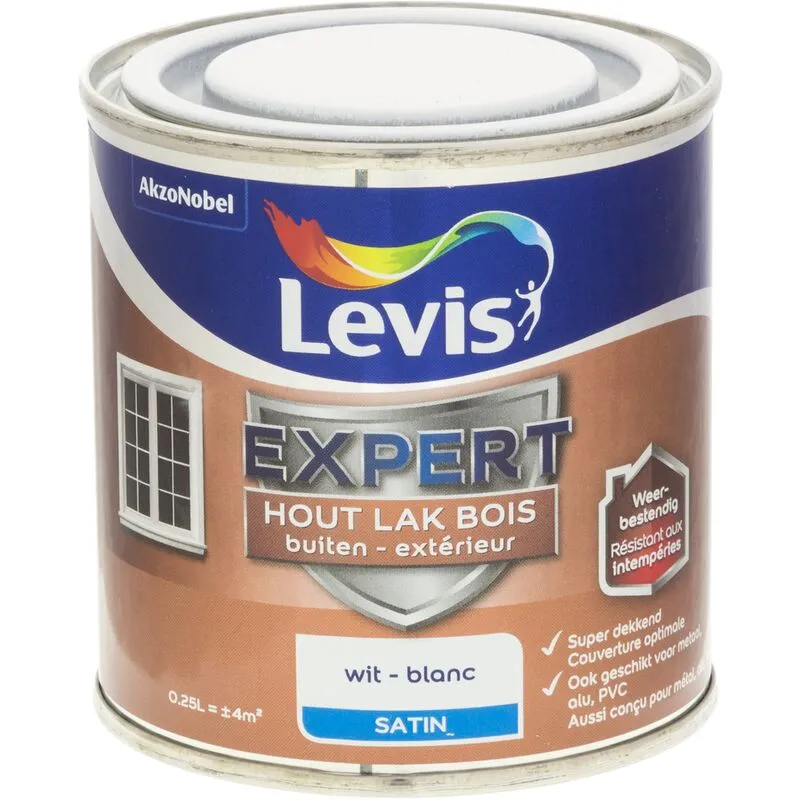 Laque Levis Expert Bois Extérieur Blanc Satin 250ml - Blanc 1 Laque Levis Expert Bois Extérieur Blanc Satin 250ml - Blanc