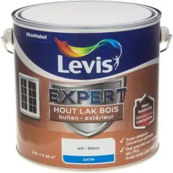 Laque Levis Expert Bois Extérieur Blanc Satin Super Couvrant 2,5L - Blanc