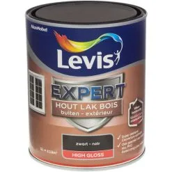 Laque Levis Expert Bois Extérieur Noir Satin 1L - Noir