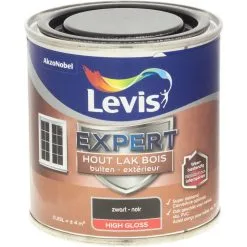 Laque Levis Expert Bois Extérieur Noir Satin 250ml - Noir