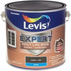 Laque Levis Expert Bois Extérieur Noir Satin Super Couvrant 2,5L - Noir