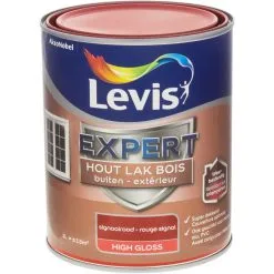 Laque Levis Expert Bois Extérieur Rouge Signal Satin 1L - Rouge Signal