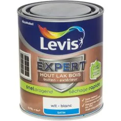Laque Levis Expert Bois Extérieur Séchage Rapide Blanc Satin 750ml - Blanc