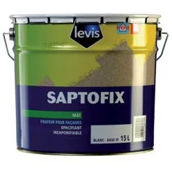 Levis Saptofix Fixateur Opacifiant - Béton Enduits Ciment Briques Pierres - Extérieur - 15 Litres