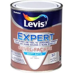 Peinture Levis Expert Façade Blanc Soft Satin 1L - Blanc