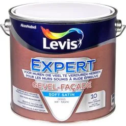 Peinture Levis Expert Façade Blanc Soft Satin 2,5L - Blanc