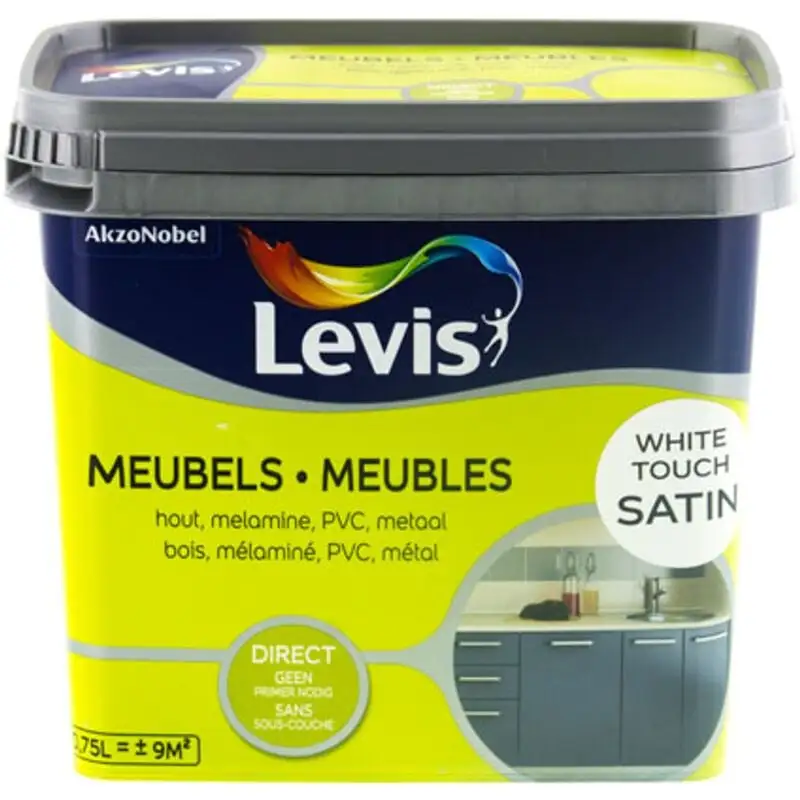 Peinture Levis 'Meubles' White Touch Satin 750ml 1 Peinture Levis 'Meubles' White Touch Satin 750ml