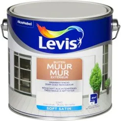 Peinture Levis Mur Extérieur Blanc Fermette Satin 2,5L - Blanc Fermette