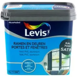 Peinture Levis Portes Et Fenêtres Anthracite Grey Satin 750ml - Anthracite Grey