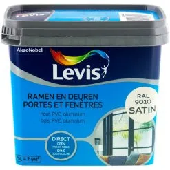 Peinture Levis Portes Et Fenêtres Pure White Satin 750ml - Pure White