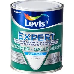 Peinture Murale Levis Expert Salle De Bains Blanc Soft Satin 1L - Blanc
