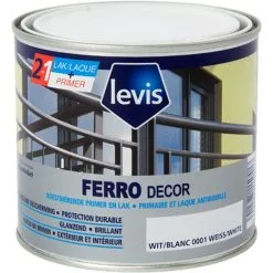 Primer Et Laque Antirouille Levis 'Ferro Decor' Blanc Brillant 0,5L